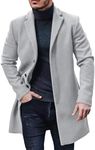 PASLTER Mens Trench Coat Slim Fit N