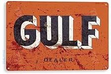 Tinworld Tin Sign Gulf Oil Gas Rust