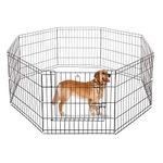 Jainsons Pet Products Foldable Metal Pet Dog Exercise Fence Pen with 8 Panels and a Gate (Size- 24x18 Inch)