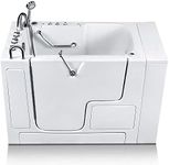 Wheelchair Accessible Walk-in Bathtub 32 in. x 52 in. Luxury Whirlpool Massage and Faucet Set (White) (Left Drain)