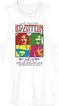 Led Zeppelin Band Members in Colored Filters Crew Neck Sleeveless Men's White Tank Top