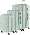 SwissGear 7366 Hardside Expandable Luggage with Spinner Wheels, Clearly Aqua, 3-Piece Set (19/23/27)