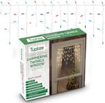 Tupkee Shimmering Twinkle Window Icicle Lights - 3 Feet (0.91 m), 50 Multi-Color Incandescent Christmas Indoor Outdoor Random Twinkle Icicle Lights - 8 of 50 Lights Twinkle