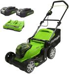 Greenworks G24X2LM41K2X Cordless La