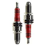 WOOSTAR D8TC Spark Plug with 3 Electrode Replacement for 4 Stroke 125cc 150cc 200cc 250cc ATV Dirt Bike Go Kart Moped Scooter Pack of 2