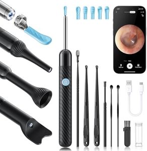 Ear Wax Removal, Ear Cleaner with Camera with 1080P, Otoscope with Light, Ear Wax Removal Kit with 6 Ear Pick, Ear Camera for iPhone, iPad, Android Phones