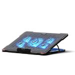 EvoFox Typhoon Five Fan Cooling Pad for Laptop | Designed for 35.5-43.18 cm (14-17")Laptops| Hexa Mesh Metal Surface for Heat Dissipation| Dual USB Port| Fan Speed Control | Free Braided Cable (Black)