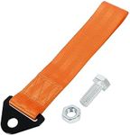 X AUTOHAUX Orange Universal Vehicle Tow Towing Hook Bumper Trailer Belt Strap