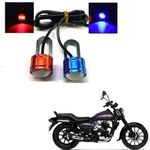 A4S AUTOMOTIVE & ACCESSORIES 12V DC Waterproof Motorcycle LED Strobe Lights Motorcycle LED Flash Warning Brake Light Lamp Compatible for Motorbikes (1 Pair, Red and Blue)