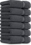 Utopia Towels 6 Pack Premium Hand Towels (16 x 28 inches) 100% Ring Spun Cotton Soft and Absorbent 600 GSM Towels for Bathroom, Gym, Hotel (Grey)