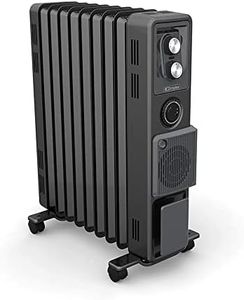 Dimplex 2.4kW Oil Free Column Portable Heater, High Efficiency Heating with 24 Hour Timer, Turbo Fan, Adjustable Thermostat, 3 Heat Settings, Easy Roll Castors, Black
