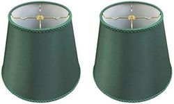 Royal Designs, Inc. HB-645 Designer Empire Hardback Lamp Shade with Top and Bottom Trim, (8x14x11) (Green, Set of 2)