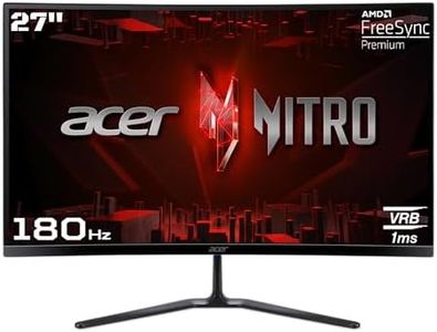 Acer ED270R S3 27 Inch (68.58 Cm) Full HD 1500 R Curved Gaming LCD Monitor with LED Back Light I 1MS VRB, 180Hz Refresh Rate I AMD Freesync Premium I 2 x HDMI 1 x Display Port I HDR 10 I Black