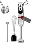 MegaWise Immersion Hand Blender, 12 Speed and Turbo Mode, 3-in-1, Full Copper Motor Immersion Blender, Titanium Steel Blades Hand Blender, Nonslip Handle, Whisk, Frother