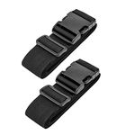 Luggage Straps Suitcase Belts, RFWIN Adjustable Black Travel Packing Belt with Buckle Closure (2 Pack Black)