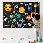 WATINC Solar System Felt Story Board for Kids Space Board Toys Educational Early Learning Montessori Preschool Storytelling Flannel Board Play Kit Educational Hanging Teaching Toys Birthday Gift