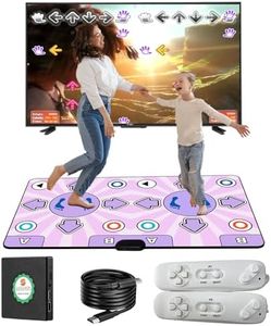 KAXIMON Double Dance Mat for Adults and Kids, Non-slip Dance Mat for TV with HDMI Wireless Controller, Childrens Dance Mat Gift for Girls Boys Aged 3-12 Yrs Old, Plug and Play, English Manual
