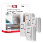 General Electric GE Personal Security DIY Home Protection, Burglar Alert, Magnetic Sensor, Off/Chime/Window/Door Alarm, Easy Installation (4 Pack), 45174