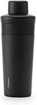 Rabbit Wine 18 oz Stainless Steel Cocktail Shaker, Multi-Use Stainless Steel Topper with 1.5 oz Jigger Cap and Strainer, Black