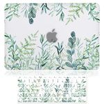 iDonzon Case for MacBook Air 13 inch A1466 A1369 2010-2017 Release, 3D Effect Matte Clear See Through Hard Cover & Keyboard Cover Only Compatible Older Version Mac Air 13.3 inch - Green Plants
