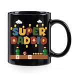 WENSSY Super Daddio Mug, Funny Gifts for Dad, Birthday Fathers Day Mugs for Dad from Daughter Son, New Dad Gifts, Super Daddio Gifts for Dad 11 Ounce Black