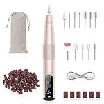 HEBECA Cordless Nail Drill Set - Professional Electric Nail File with 12 Drill Bits 26 Sanding Bands for Natural or Acrylic Gel Nails -Rechargeable Nail Drill Machine Home Use