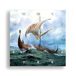 3dRose DPP_98640_1 Viking Ship.Jpg-Wall Clock, 10 by 10-Inch