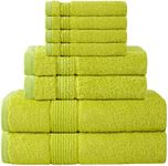 Raymond Clarke 8-Piece Cotton 600 GSM Luxury Bath Towel Set for Bathroom, Two Bath Towels, Two Hand Towels & Four Washcloths (Light Green)