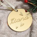 UNIQOOO 20 Pcs 2024 Gold Mirrored Acrylic Christmas Ornament Set,3" Blank Round Ornaments, Perfect for Crafts, Stocking Name Tag, DIY Gift Tag, Tree Bauble Decoration