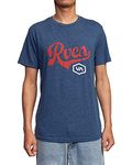 RVCA Men's T-Shirt, Script Hex/Navy, Large