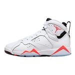 Men's Jordan 7 Retro Flint White/Flint Grey-Black-Varsity Purple (CU9307 100), White/Crimson-black, 10
