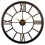FirsTime & Co. Bronze Big Time Wall Clock, Large Vintage Decor for Living Room and Home Office, Round, Plastic, Farmhouse, 40 inches