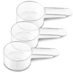 Measuring Spoons Set with Short Handle - 1 Tablespoon (15 ML) White Plastic Scoops for Coffee, Grains, Protein, Spices, Powders, and Other Dry Goods, BPA Free, Kitchen Tools Measure, Fits in Jars (3)