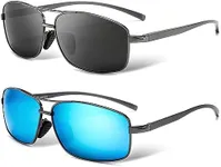 SUNGAIT Ultra Lightweight Rectangular Polarized Sunglasses UV400 Protection SGT458QH-QBL-3