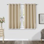 CUCRAF Blackout Curtain Thermal Insulated Eyelet 2 Panels Blackout Curtains for Bedroom/Living Room/Nursery,W46 x L54 inch, Light Beige