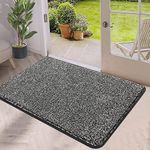 Pauwer Indoor Doormat Front Door Rug Low-Profile Barrier Mat Non Slip Entrance Dirt Trapper Door Floor Mat for Entry Patio High Traffic(45X70cm, Black)