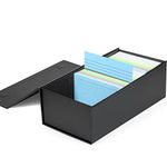 3x5 Index Card Holder Card File Box Organizer, Hold 1200 3x5-Inch Flash Cards 1 Pack Black