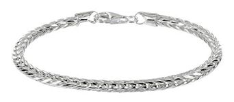 Avesano 102083-0 Men's Byzantine Chain Bracelet, 925 Silver, 3 mm, Men's Bracelet Length 19 cm - 23 cm, 23 centimeters, Sterling Silver, Without Stone