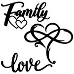 Metal Family Signs Rustic Family Sign 3 Pieces Black Metal Wall Art Hanging Family Wall Decor Love Wall Decor Wall Pediments for Home Dining Room Kitchen Door Wall Decorations