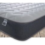 Starlight Beds Essentials Zig Zag King Size Mattress with Springs and Memory Foam. 7.5 Inch Budget Mattress. Grey, Soft Firmness (150x200x19cm)