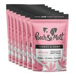 Pooch & Mutt - Meaty Dog Treats (Grain Free), Turkey & Hemp, Pack of 7x120g,Pink