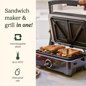 Cuisinart Grill Sandwich Maker – Grey Non-Stick Press
