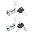 uxcell Cam Lock 1" Cylinder Length Cabinet Locks with No.4 Cam, Fits for 5/8" Max Thickness Panel, Keyed Different 2Pcs