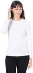 baselayers Women's Organic Cotton Long Sleeve Thermal Top, White, X-Large (16-18)