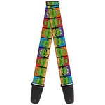 Teenage Mutant Ninja Turtles Buckle-Down Guitar Strap - Classic TMNT Face Blocks Black/Multi Color - 2" Wide - 29-54" Length