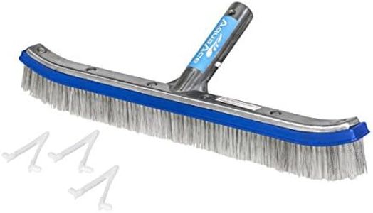 AquaAce Premium Combo Nylon and Stainless Steel Wire Bristle Pool Brush, Mixed Bristles for Extra Scrubbing Power, Three Extra V Clips, Not for Above Ground or Vinyl Pools