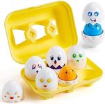 The Magic Toy Shop Matching Eggs Color & Shape Sorter Kids Toddlers Educational Sensory Baby Toys Egg Puzzle for 12+ Months, Easter Gift