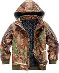 NEW VIEW Kids Hunting Clothes,Upgrade Thickened Silent Water Resistant Hunting Jackets,Camo Hoodie Jacket, 3rd Thicken Camo Tree, Large