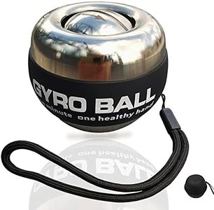 EXBEPE All-Metal Power Gyro Ball,Weighted Auto-Start Hand Wrist Forearm Trainer and Strengthener for Exercise Joint and Muscle with Ball Bag