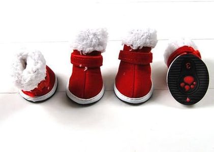 SMALLLEE_LUCKY_STORE Small Dog Pet Shoes Warm Christmas Walking Snow Boots Puppy Booties Winter Red XL